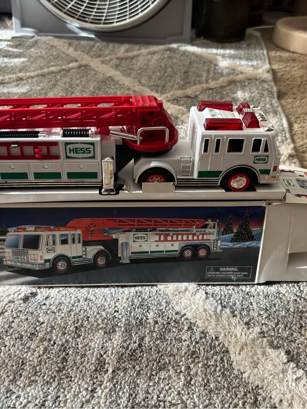 Hess Red & White Fire Ladder Truck Toy - Die-Cast Rescue Vehicle